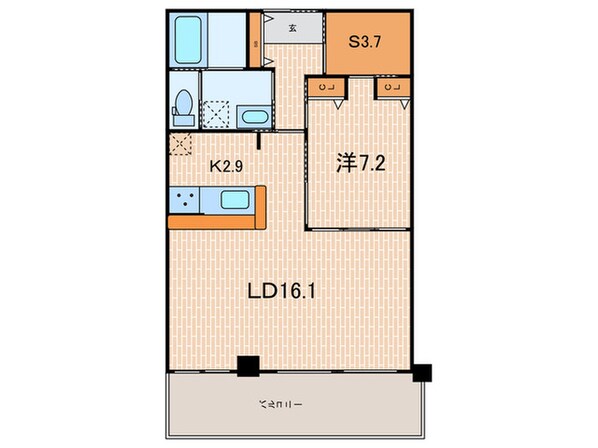 ｻﾞ･ﾚｼﾞﾃﾞﾝｽ芦屋ｽｲｰﾄ(1217)の物件間取画像